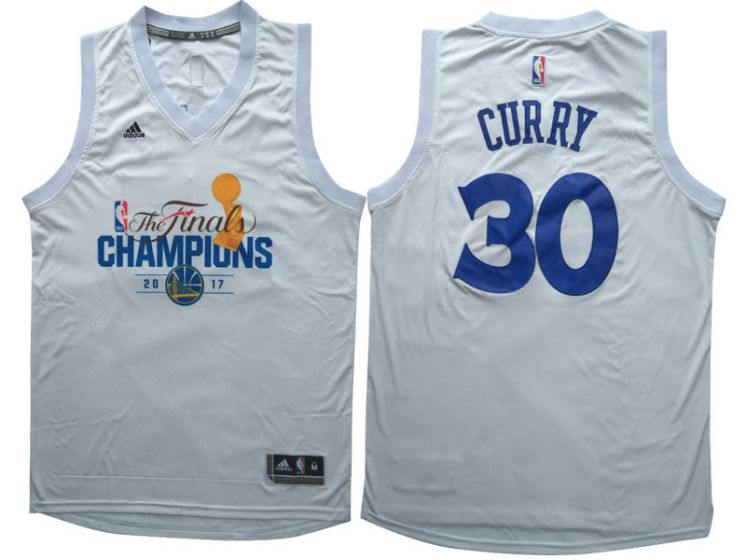 Men Golden State Warriors 30 Curry White Champions NBA Jerseys